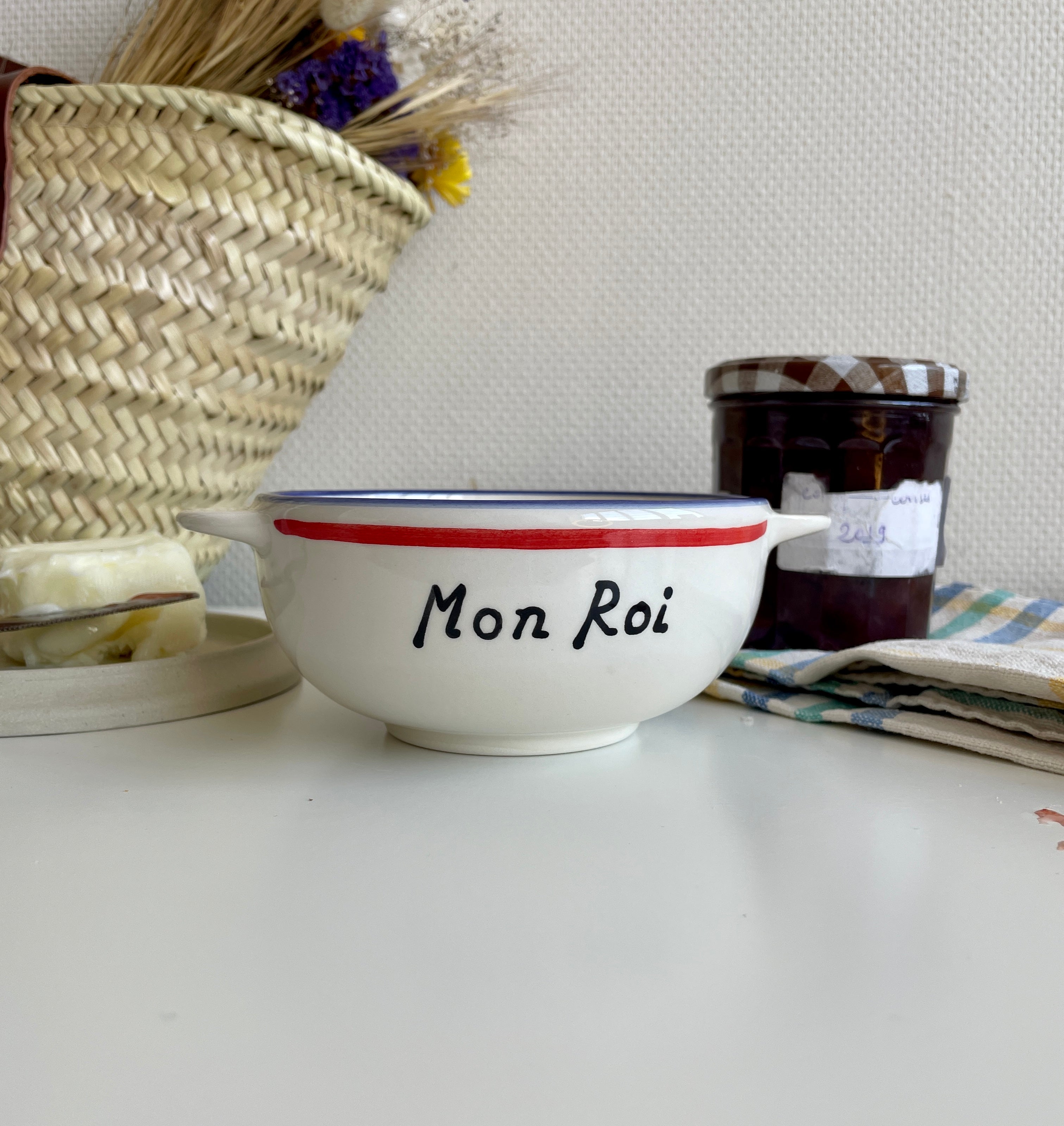 Affiche cadeau de famille personnalisée avec bols bretons