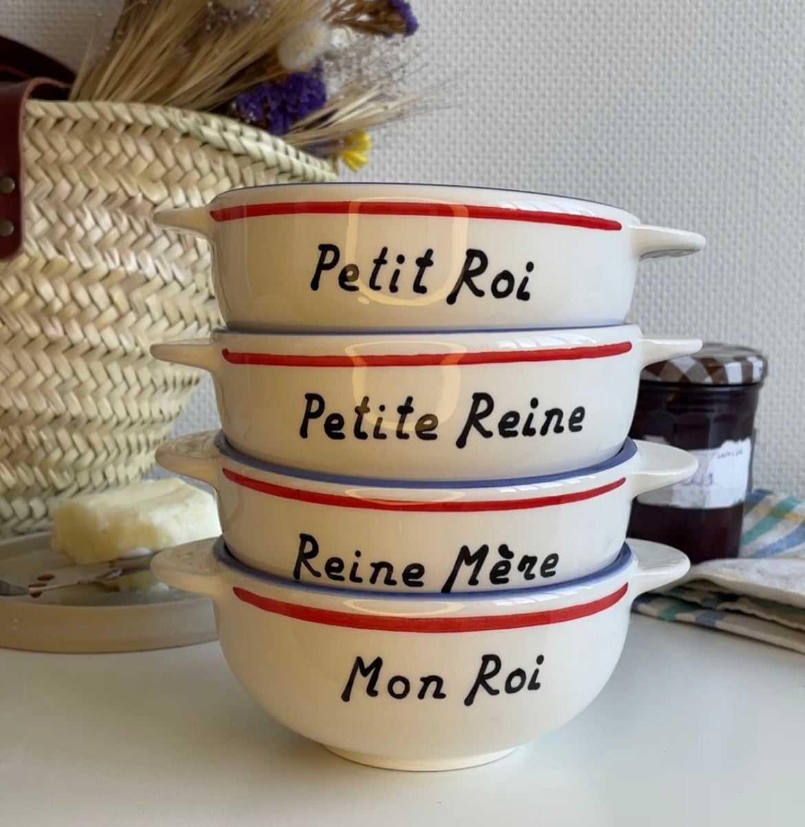 Affiche cadeau de famille personnalisée avec bols bretons